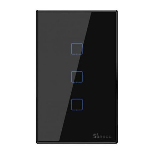 Imagen de Sonoff T3US3C Interruptor De Pared 3 Botones Wifi y 433 MHz Negro
