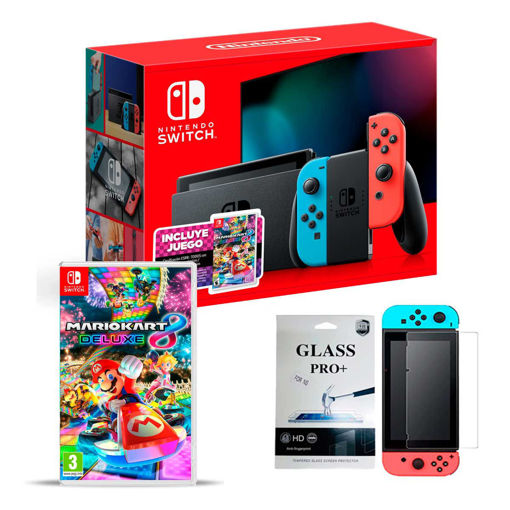 Imagen de Nintendo Switch + Mario Kart 8 Deluxe + Vidrio Templado