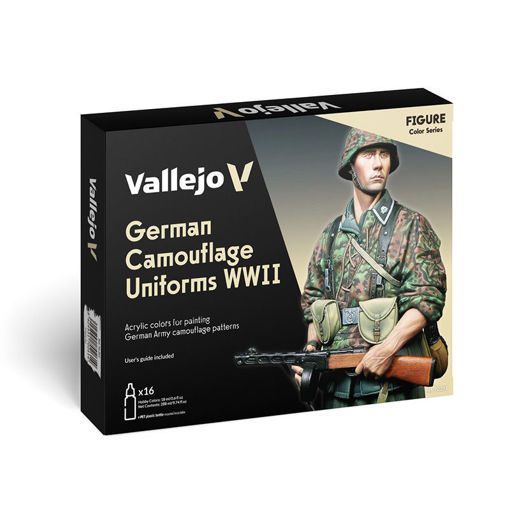 Imagen de Vallejo Pinturas Figure Set German Camo Un. WWII (16x18 ml)