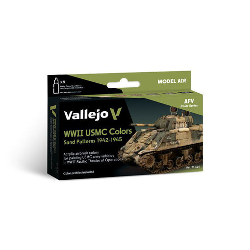 Imagen de Vallejo AFV Set WWII USMC Sand 42-45 6un