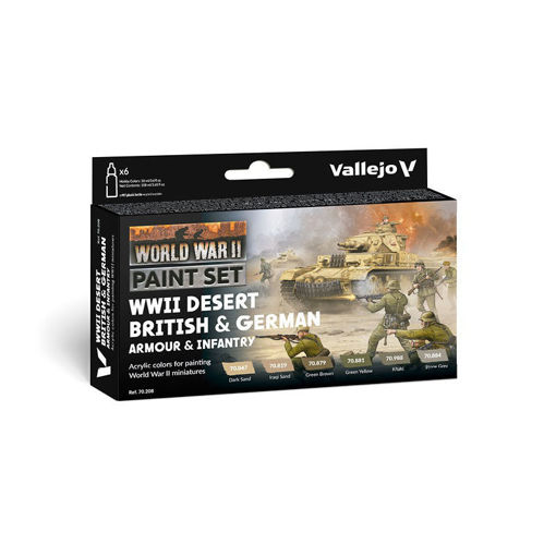 Imagen de Vallejo Wargames Set WWII Desert British German Armour Inf.